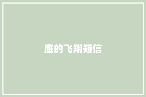 鹰的飞翔短信
