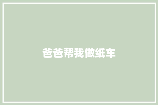 爸爸帮我做纸车