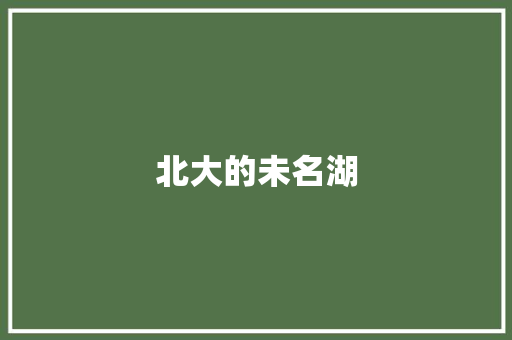 北大的未名湖