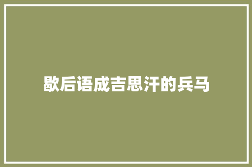 歇后语成吉思汗的兵马
