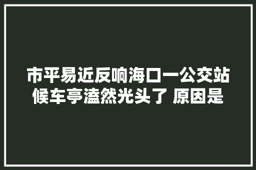 市平易近反响海口一公交站候车亭溘然光头了 原因是 汽车知识