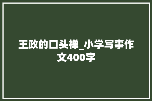 王政的口头禅_小学写事作文400字