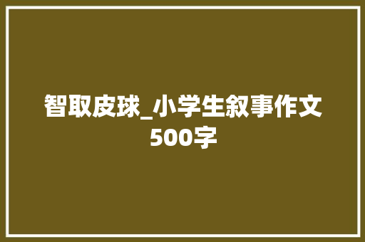 智取皮球_小学生叙事作文500字