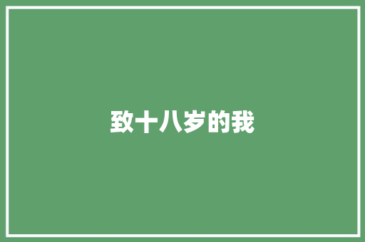 致十八岁的我