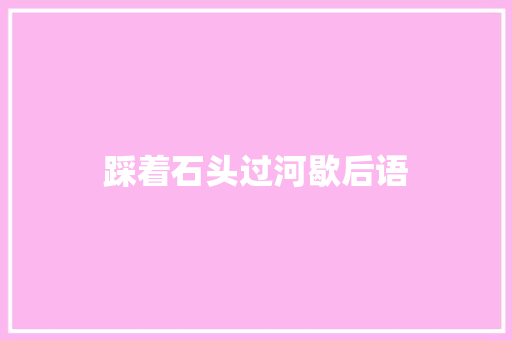 踩着石头过河歇后语