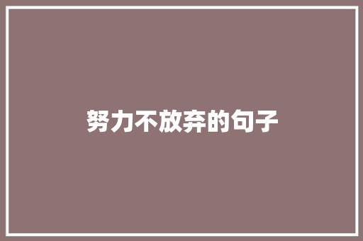 努力不放弃的句子 知识百科