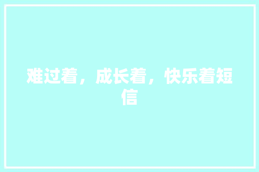 难过着，成长着，快乐着短信