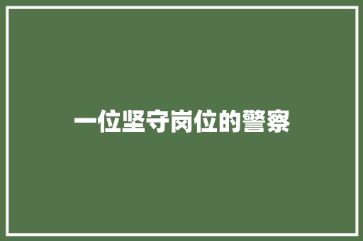 一位坚守岗位的警察