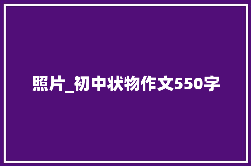 照片_初中状物作文550字