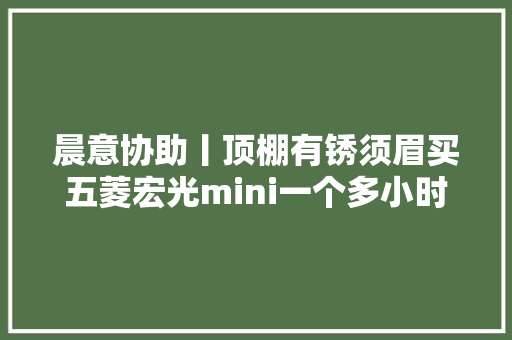 晨意协助丨顶棚有锈须眉买五菱宏光mini一个多小时就维权进展全款退车 汽车知识