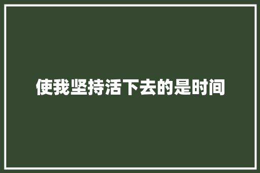 使我坚持活下去的是时间