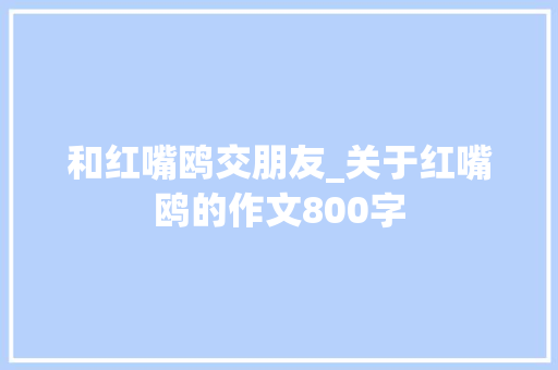和红嘴鸥交朋友_关于红嘴鸥的作文800字