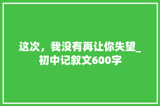 这次，我没有再让你失望_初中记叙文600字