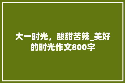 大一时光，酸甜苦辣_美好的时光作文800字 知识百科