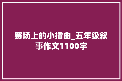 赛场上的小插曲_五年级叙事作文1100字