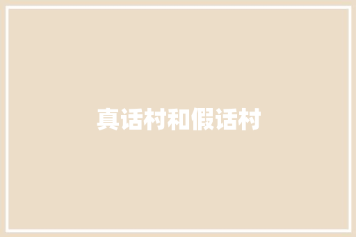 真话村和假话村
