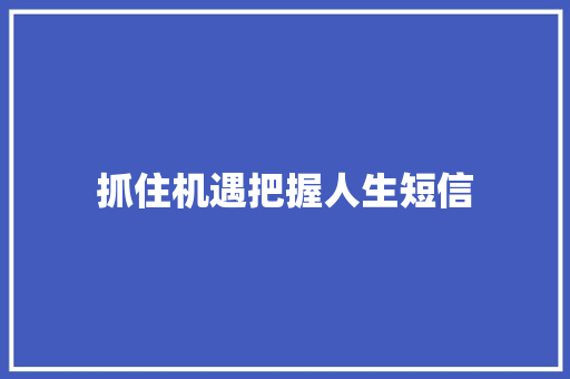 抓住机遇把握人生短信