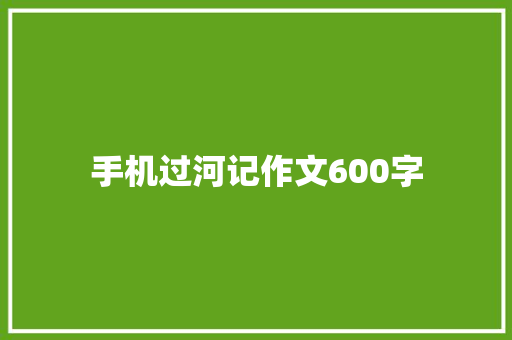 手机过河记作文600字