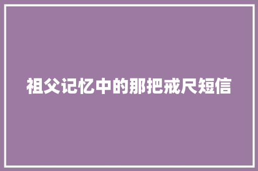 祖父记忆中的那把戒尺短信