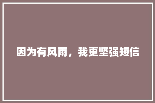因为有风雨，我更坚强短信