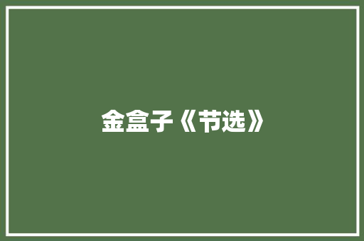 金盒子《节选》