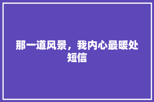 那一道风景，我内心最暖处短信