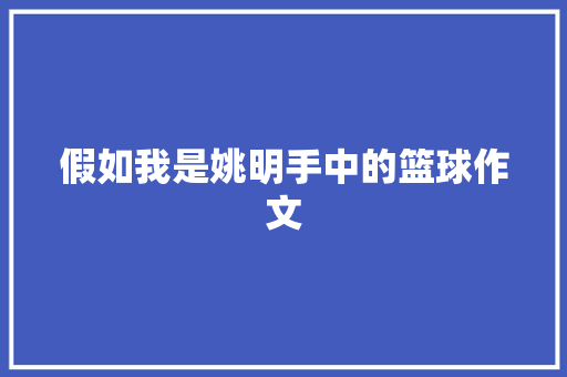 假如我是姚明手中的篮球作文