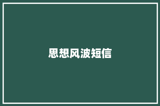 思想风波短信