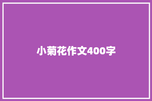 小菊花作文400字