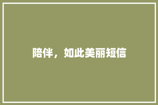陪伴，如此美丽短信 知识百科