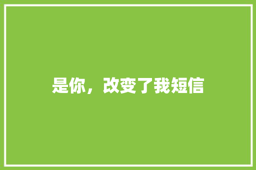 是你，改变了我短信