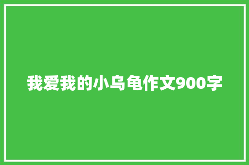 我爱我的小乌龟作文900字