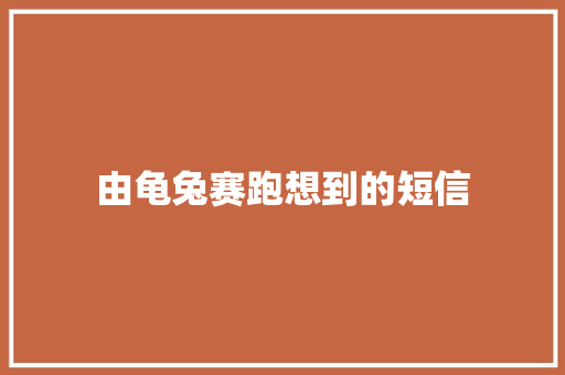 由龟兔赛跑想到的短信