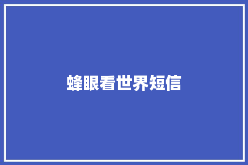 蜂眼看世界短信