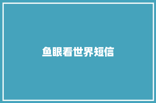 鱼眼看世界短信