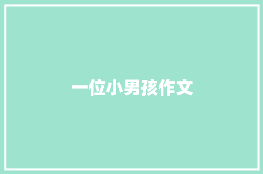 一位小男孩作文 知识百科