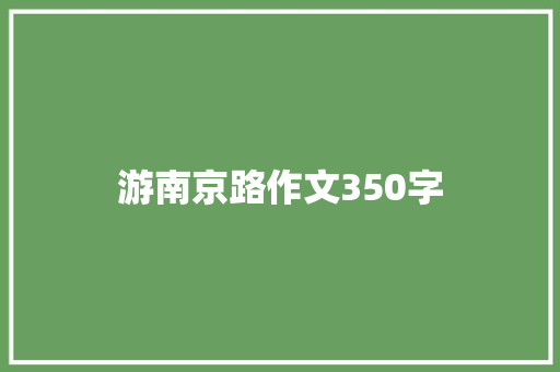 游南京路作文350字