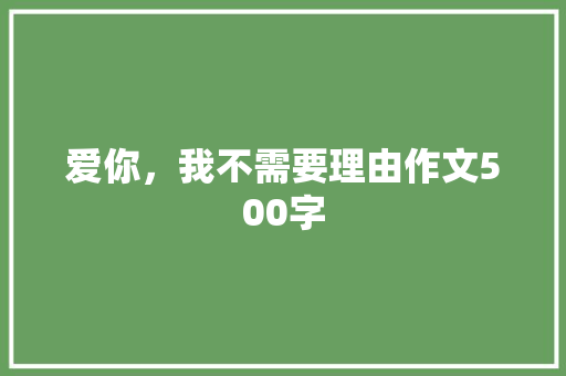 爱你，我不需要理由作文500字