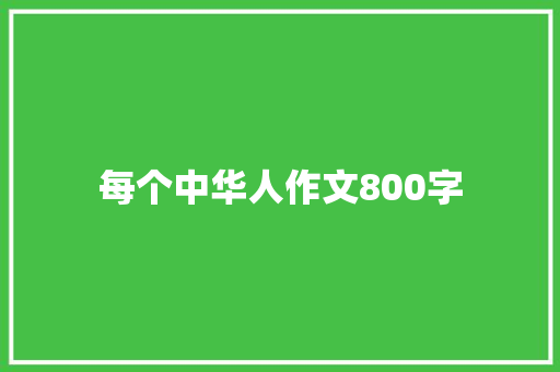 每个中华人作文800字
