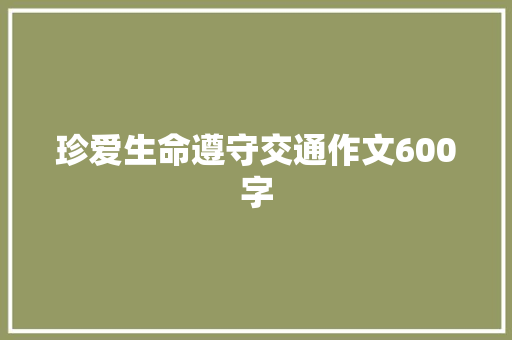 珍爱生命遵守交通作文600字
