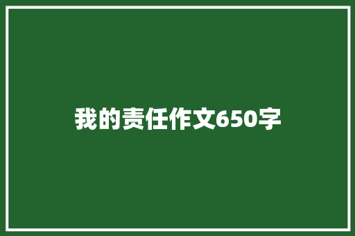 我的责任作文650字