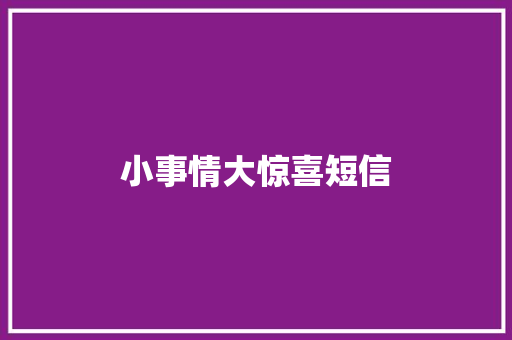 小事情大惊喜短信