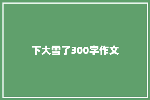 下大雪了300字作文 知识百科