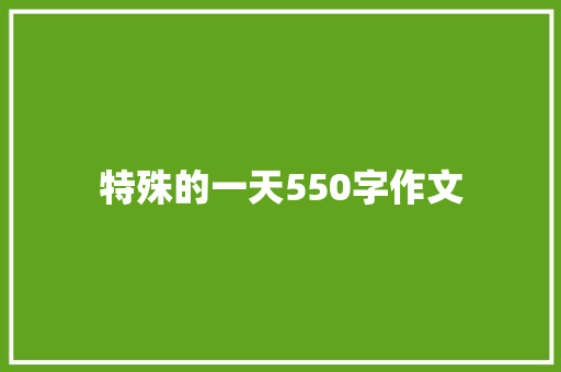 特殊的一天550字作文
