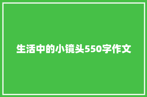 生活中的小镜头550字作文