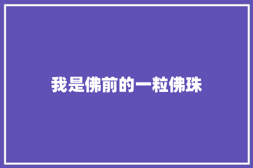 我是佛前的一粒佛珠