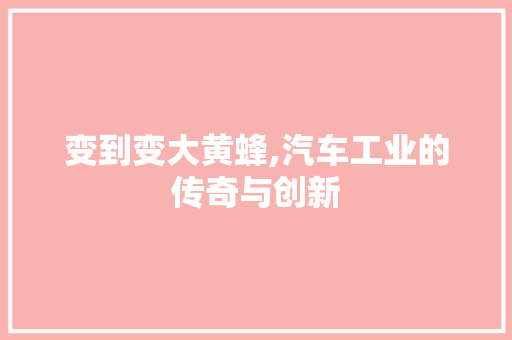 变到变大黄蜂,汽车工业的传奇与创新