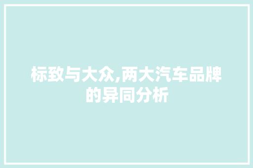标致与大众,两大汽车品牌的异同分析