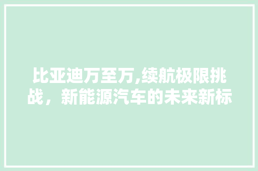 比亚迪万至万,续航极限挑战，新能源汽车的未来新标杆