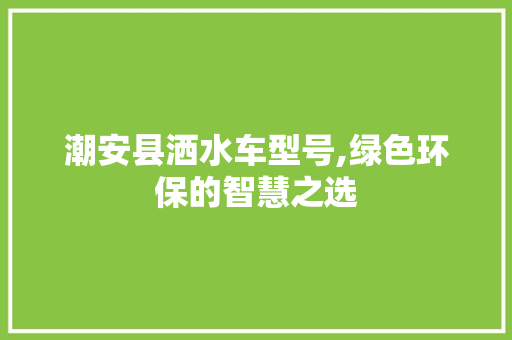潮安县洒水车型号,绿色环保的智慧之选